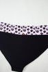 Black 2pcs Leopard Patchwork Plus Size High Waisted Swimsuit
